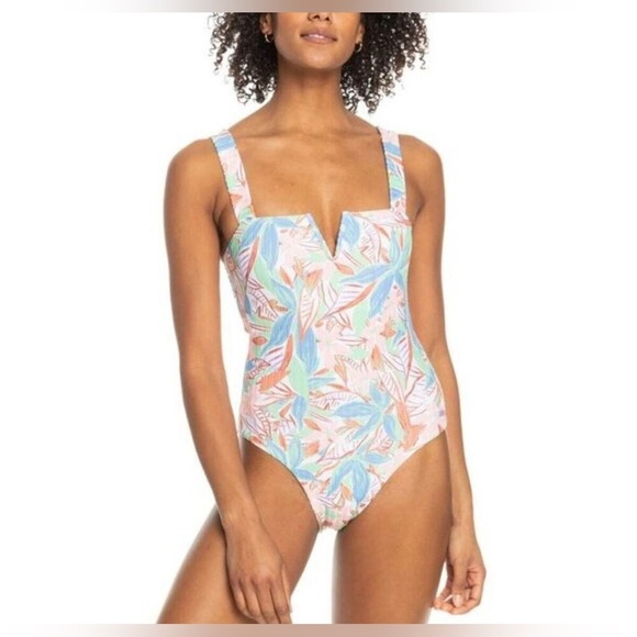 Roxy Juniors Ribbed Roxy Love One- Sprucetone sizes Small Medium swimsuit new - Picture 1 of 9